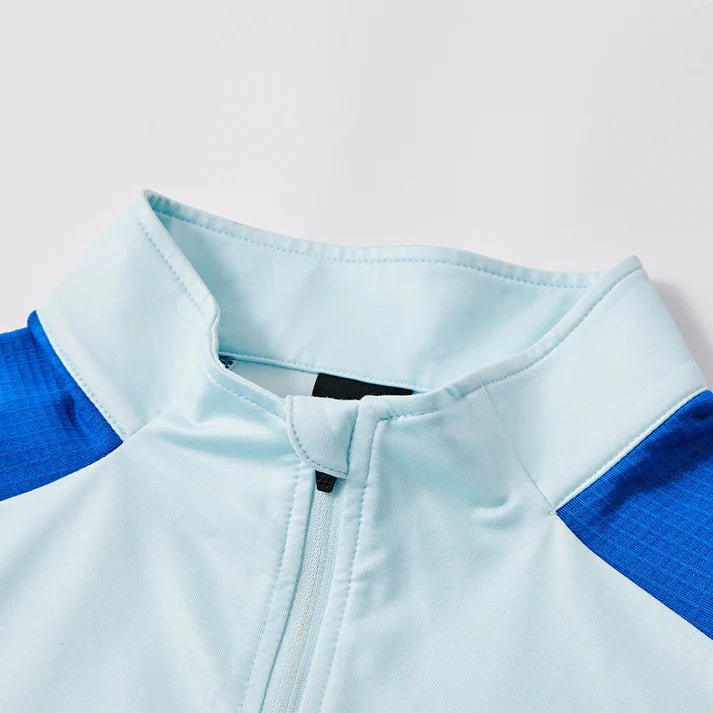 男款加絨半拉鍊長袖上衣 【白/天藍/藏青】