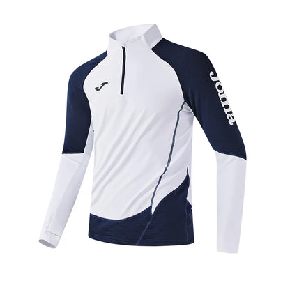 男款加絨半拉鍊長袖上衣 【白/天藍/藏青】