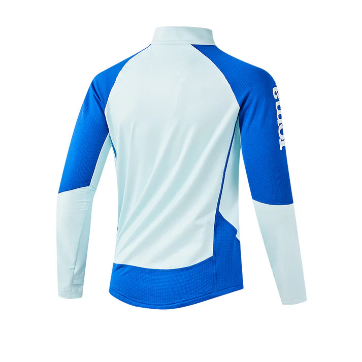 男款加絨半拉鍊長袖上衣 【白/天藍/藏青】