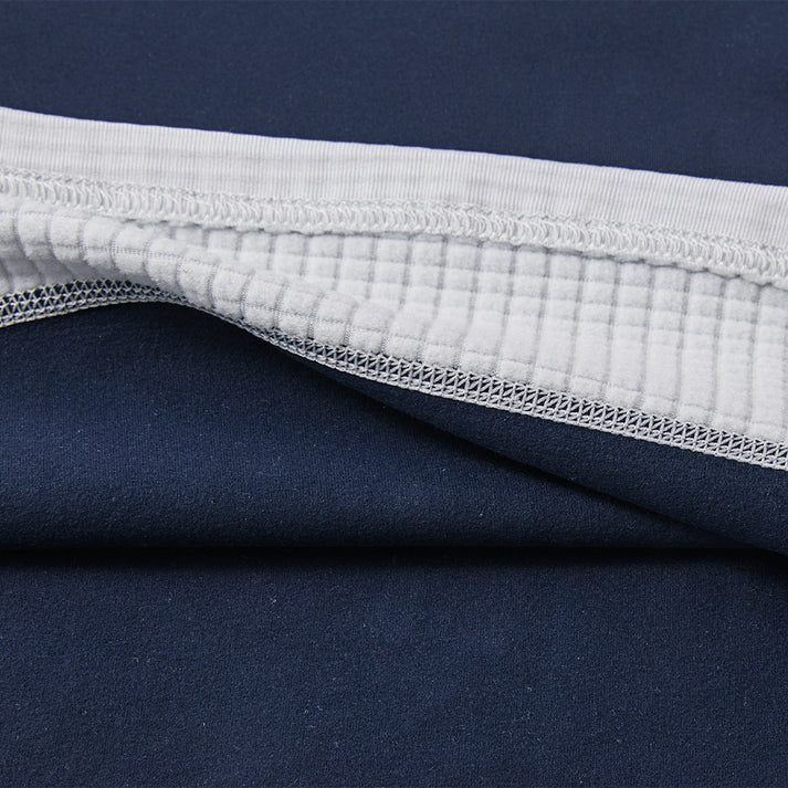 男款加絨半拉鍊長袖上衣 【白/天藍/藏青】