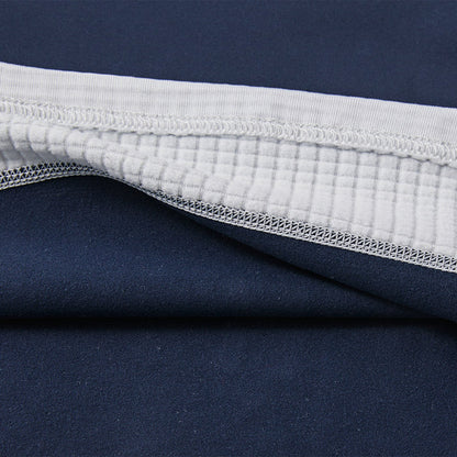 男款加絨半拉鍊長袖上衣 【白/天藍/藏青】