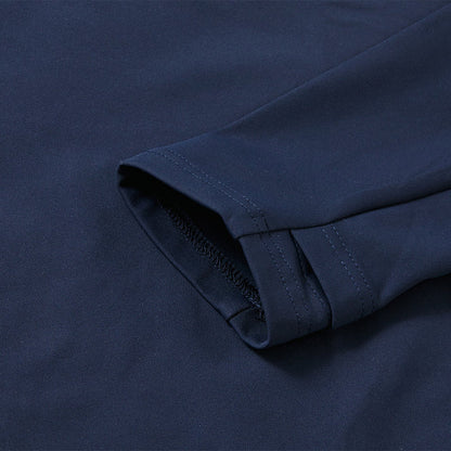 男款加絨半拉鍊長袖上衣 【白/天藍/藏青】