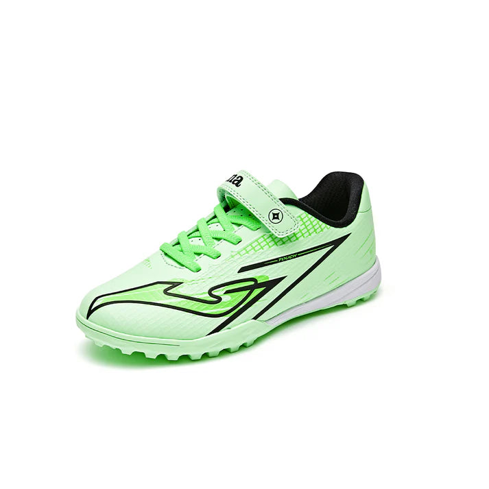 Children's TFARMOR football shoes with broken nails and Velcro [red and white/grass green/blue and yellow]