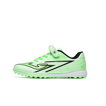 Children's TFARMOR football shoes with broken nails and Velcro [red and white/grass green/blue and yellow]