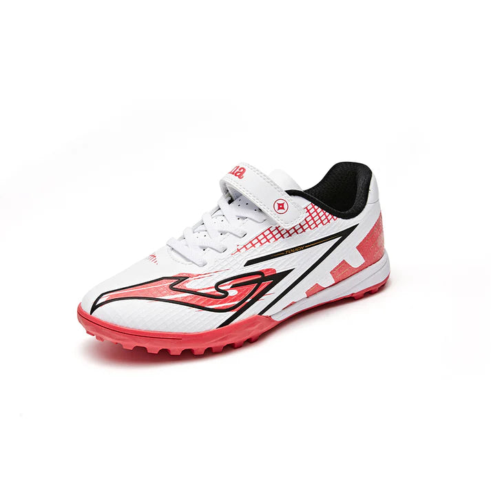 Children's TFARMOR football shoes with broken nails and Velcro [red and white/grass green/blue and yellow]