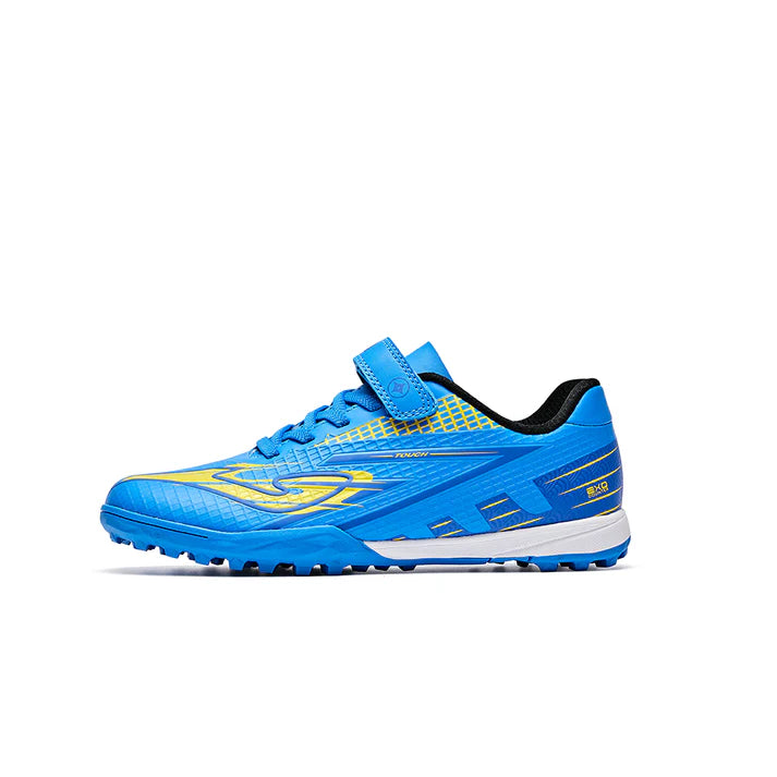 Children's TFARMOR football shoes with broken nails and Velcro [red and white/grass green/blue and yellow]