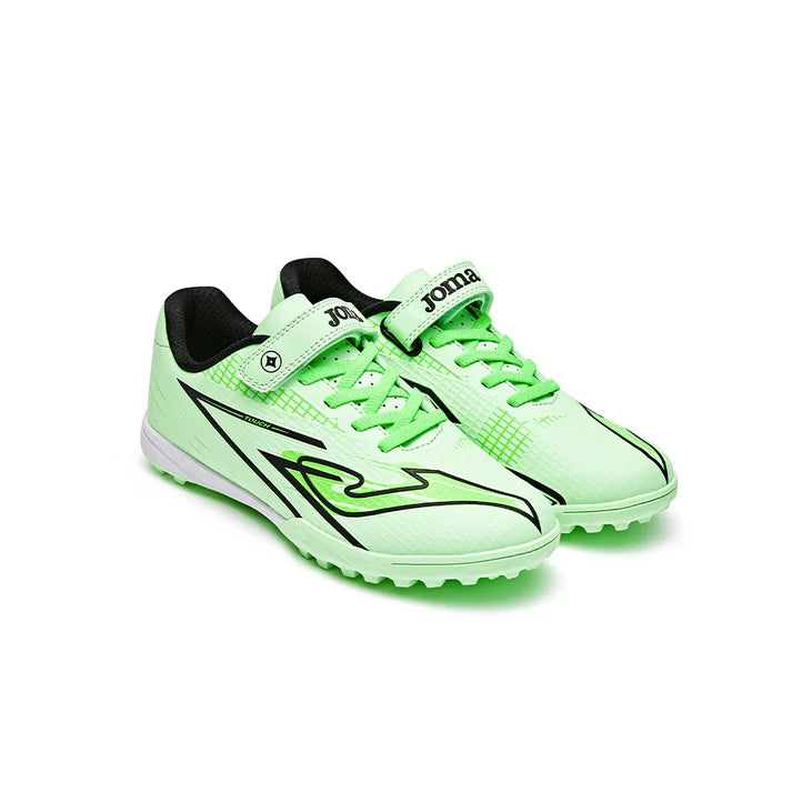 Children's TFARMOR football shoes with broken nails and Velcro [red and white/grass green/blue and yellow]