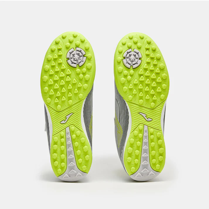 Kids' Velcro-studded Soccer Shoes, Armor 3.0 TF [White/Orange/Silver/Green]