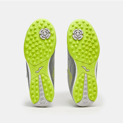 Kids' Velcro-studded Soccer Shoes, Armor 3.0 TF [White/Orange/Silver/Green]