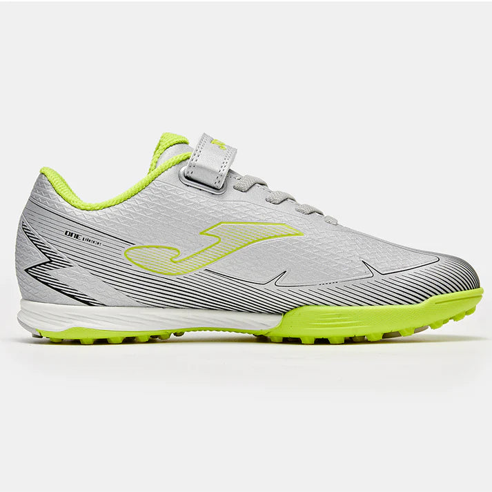 Kids' Velcro-studded Soccer Shoes, Armor 3.0 TF [White/Orange/Silver/Green]