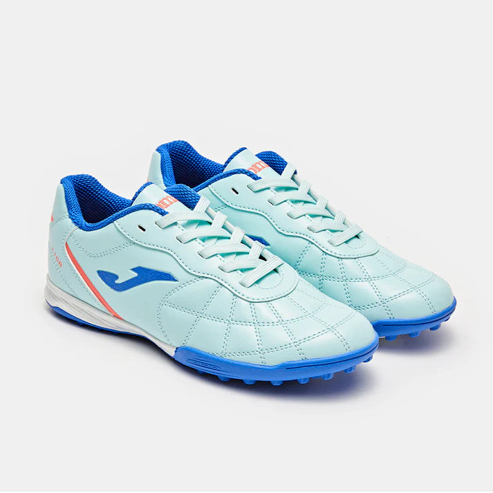 Kids' LIGA 4.0 TF soccer cleats with studs [White/Blue/Red Gold/Light Blue/Blue]