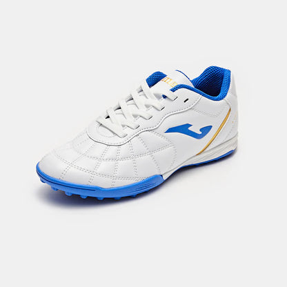 Kids' LIGA 4.0 TF soccer cleats with studs [White/Blue/Red Gold/Light Blue/Blue]