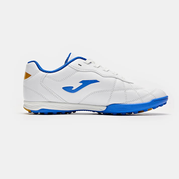 Kids' LIGA 4.0 TF soccer cleats with studs [White/Blue/Red Gold/Light Blue/Blue]