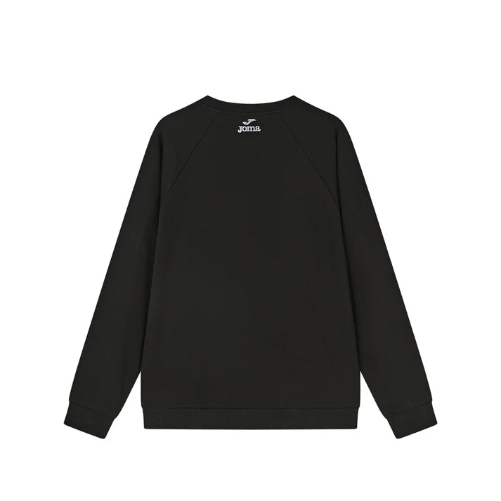 成人長袖圓領拼接大學T【黑/卡其】