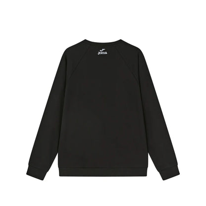 成人長袖圓領拼接大學T【黑/卡其】