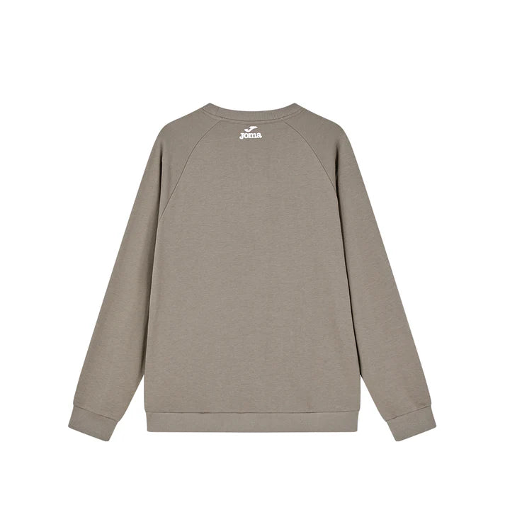 成人長袖圓領拼接大學T【黑/卡其】