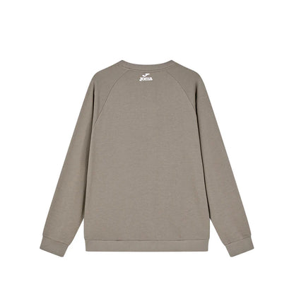 成人長袖圓領拼接大學T【黑/卡其】