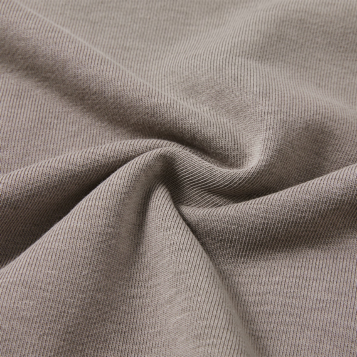 成人長袖圓領拼接大學T【黑/卡其】