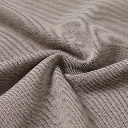 成人長袖圓領拼接大學T【黑/卡其】