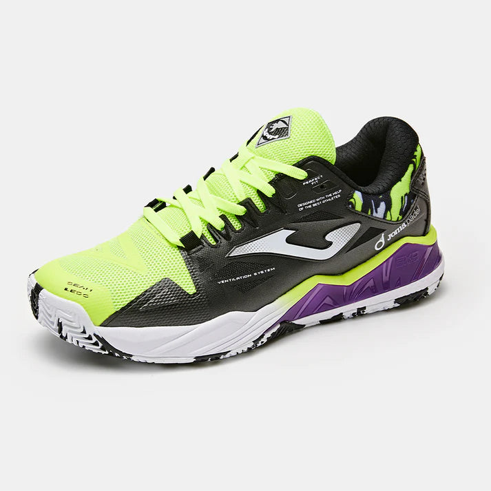 Men's Size 25 New Professional Padel Sneakers ~SPIN [Black &amp; Green]