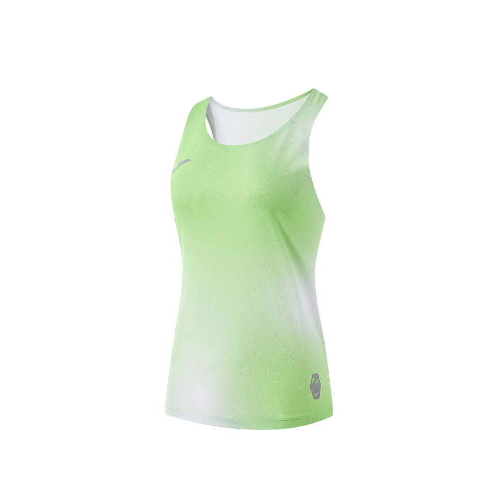 女款跑步運動背心【淺藍/黃綠】