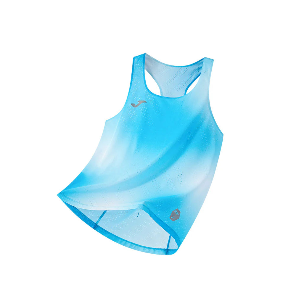 女款跑步運動背心【淺藍/黃綠】