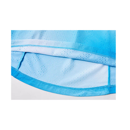 女款跑步運動背心【淺藍/黃綠】