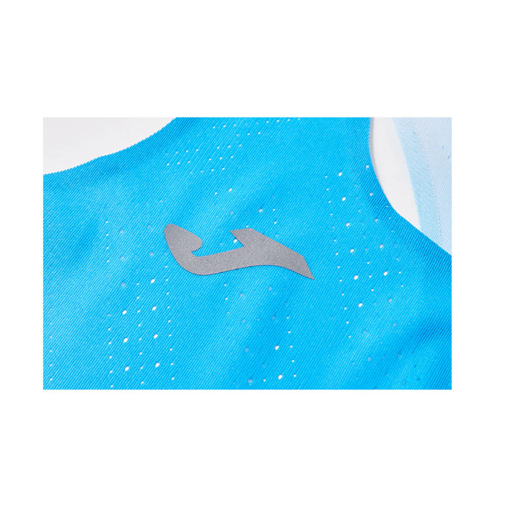 女款跑步運動背心【淺藍/黃綠】