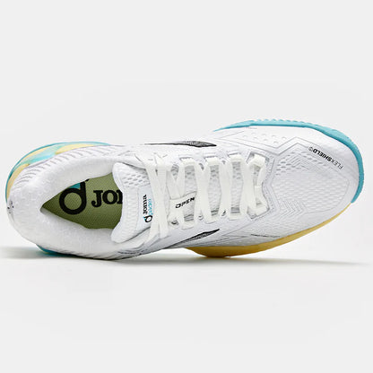 Women's Size 25 New Professional Padel Plate Tennis Shoes OPEN PREMIUM [White &amp; Green]