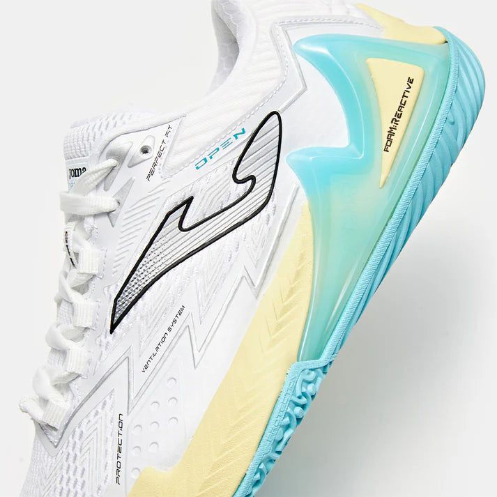 Women's Size 25 New Professional Padel Plate Tennis Shoes OPEN PREMIUM [White &amp; Green]