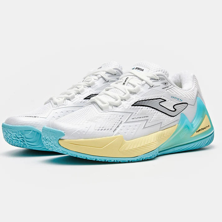 Women's Size 25 New Professional Padel Plate Tennis Shoes OPEN PREMIUM [White &amp; Green]