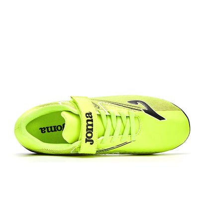 Kids' Short-Stud Velcro Soccer Boots REVERSE - MG [Dark Blue/Silver/Green]