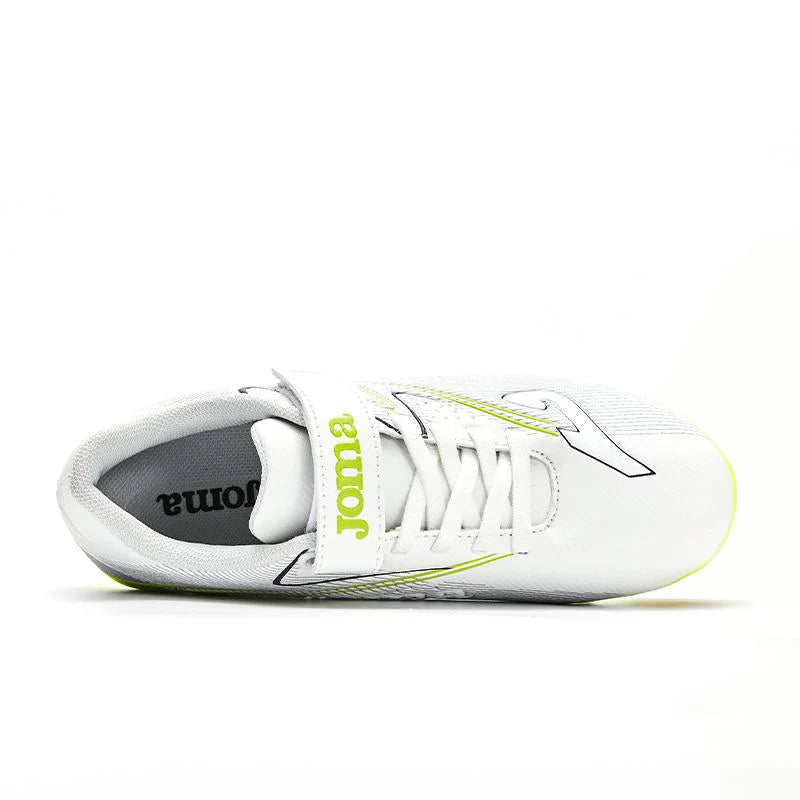 Kids' Short-Stud Velcro Soccer Boots REVERSE - MG [Dark Blue/Silver/Green]