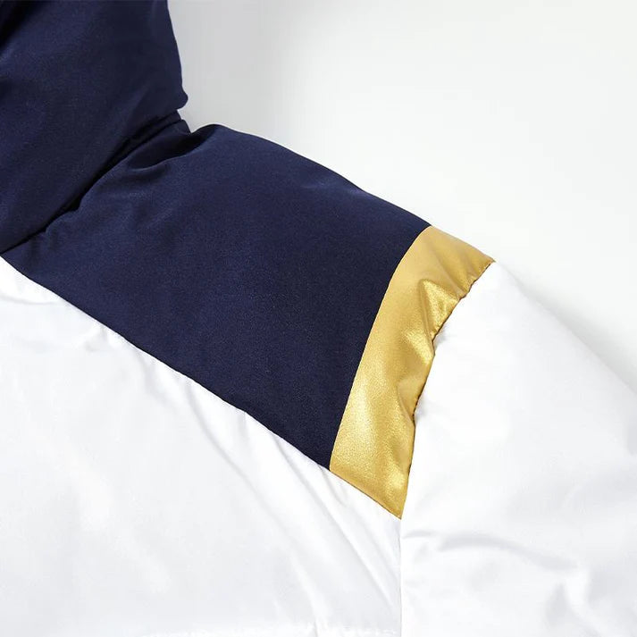 成人連帽中長款鋪棉外套~西班牙系列【黑/白/藏青/雲彩綠】