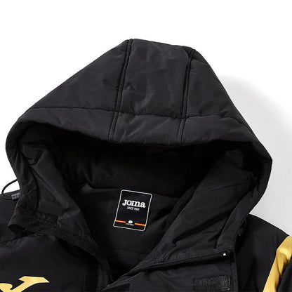 成人連帽長版鋪棉外套~西班牙系列【黑/白/藏青】