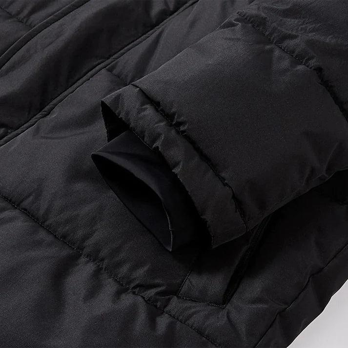 成人連帽長版鋪棉外套~西班牙系列【黑/白/藏青】