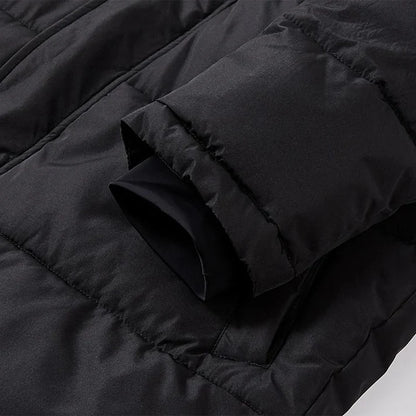 成人連帽長版鋪棉外套~西班牙系列【黑/白/藏青】