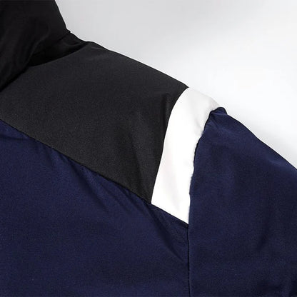 成人連帽長版鋪棉外套~西班牙系列【黑/白/藏青】