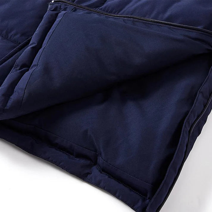 成人連帽長版鋪棉外套~西班牙系列【黑/白/藏青】