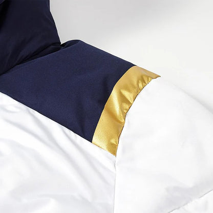 成人連帽長版鋪棉外套~西班牙系列【黑/白/藏青】