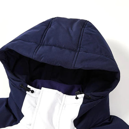 成人連帽長版鋪棉外套~西班牙系列【黑/白/藏青】