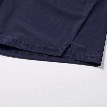 Ice-like lightweight sun protection UPF50+ sports shorts [black/navy blue]