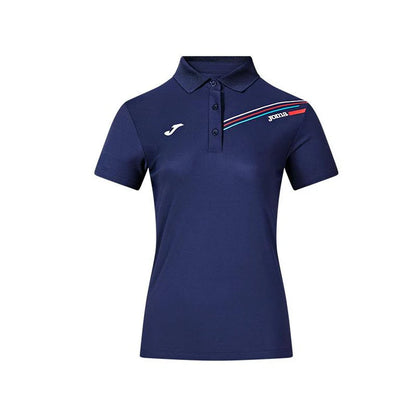 Men's and women's same style mesh feather short-sleeved POLO shirt [navy blue/white]