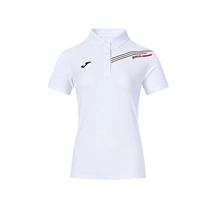 Men's and women's same style mesh feather short-sleeved POLO shirt [navy blue/white]