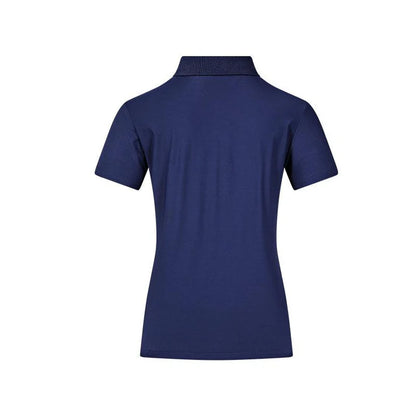 Men's and women's same style mesh feather short-sleeved POLO shirt [navy blue/white]