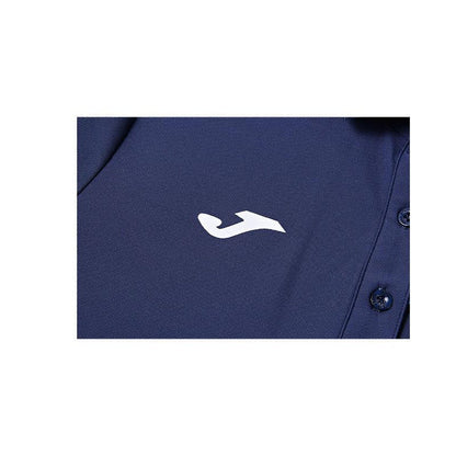Men's and women's same style mesh feather short-sleeved POLO shirt [navy blue/white]