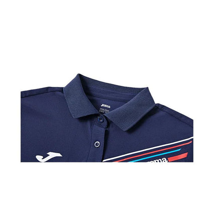 Men's and women's same style mesh feather short-sleeved POLO shirt [navy blue/white]