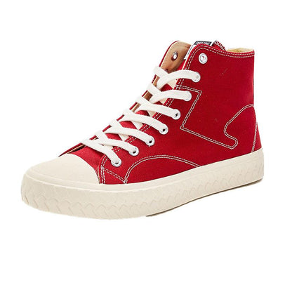 情侶款高筒經典休閒帆布鞋【酒紅】