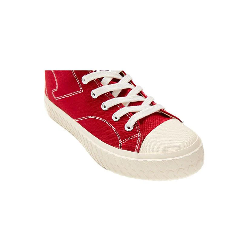 情侶款高筒經典休閒帆布鞋【酒紅】