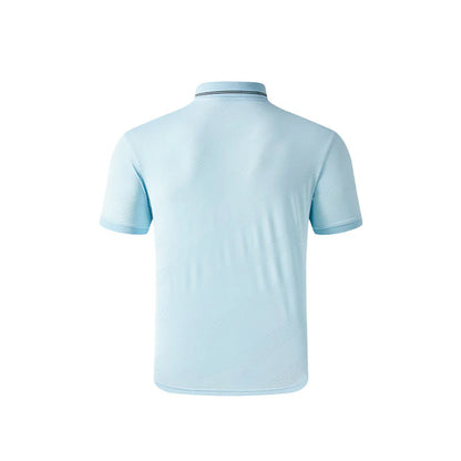 Men's short-sleeved polo shirt [Navy/Sky Blue/White]